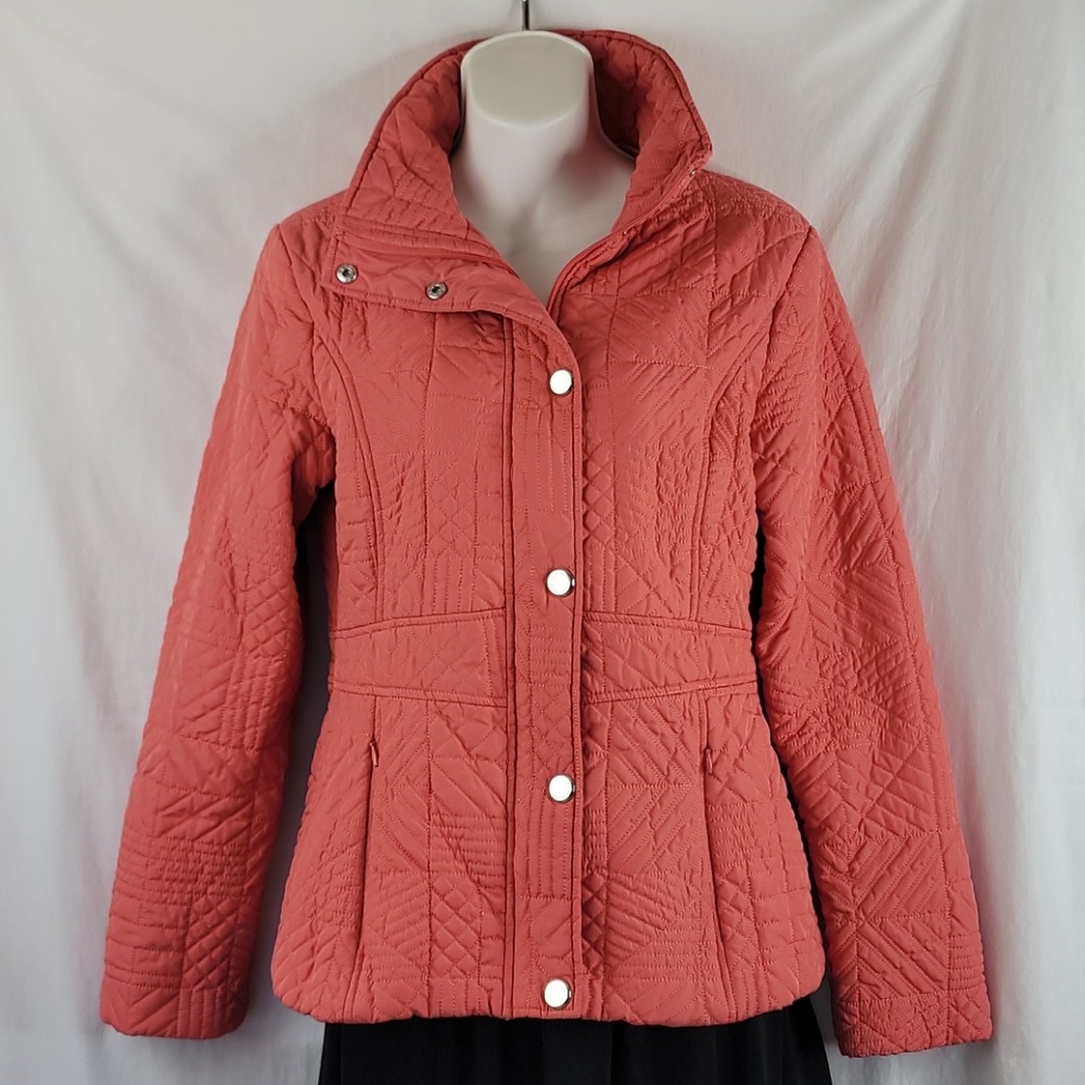 Impermeable platinum orange windbreaker jacket S